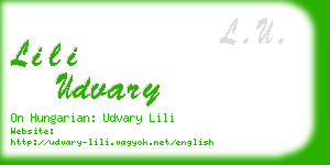 lili udvary business card